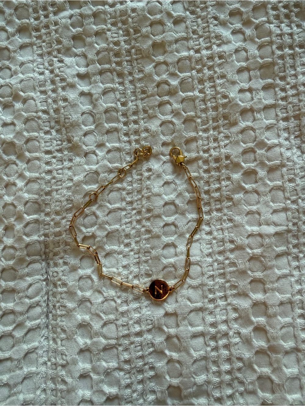 kate spade Gold Initial 'N' Chain Bracelet